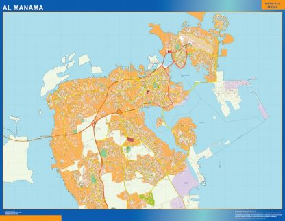Al Manama laminated map