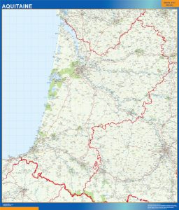 Aquitaine laminated map