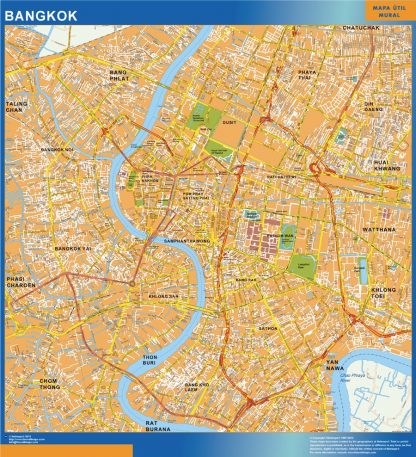 Bangkok laminated map