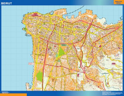Beirut laminated map