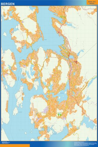 Bergen map in Norway