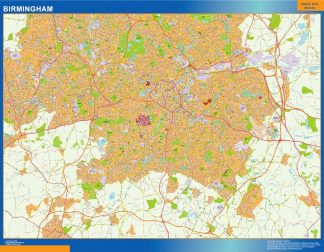 Birmingham laminated map