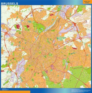 Brussels map in Belgium