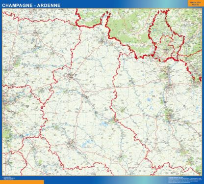 Champagne Ardenne laminated map