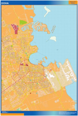 Doha Area laminated map