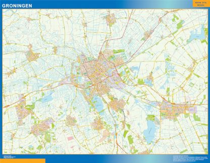 Groningen map in Netherlands