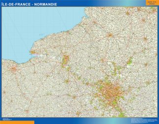 Ile De France Normandie laminated map
