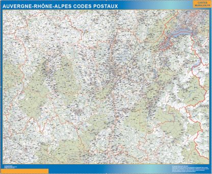 Map of Auvergne Rhone Alpes zip codes