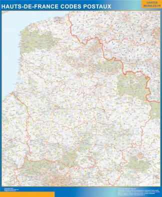 Map of Hauts de France zip codes