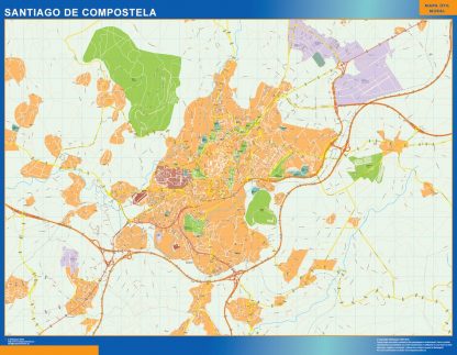 Map of Santiago De Compostela Spain
