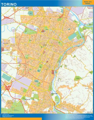 Map of Torino city in Italy