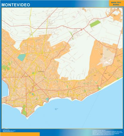 Montevideo wall map