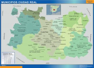 Municipalities Ciudad Real map from Spain
