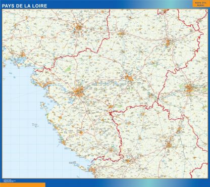Pays De La Loire laminated map