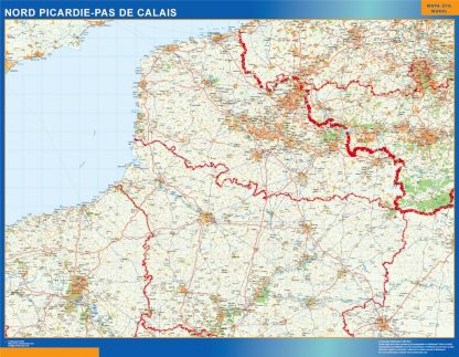 Picardie Pas Calais laminated map