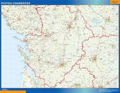 Poitou Charentes laminated map