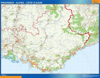 Provence Alpes Cote Azur laminated map