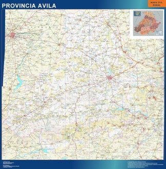 Province Avila map from Spain