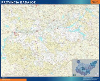Province Badajoz map from Spain