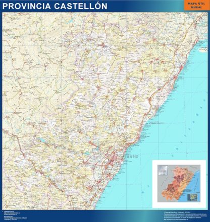 Province Castellon map from Spain