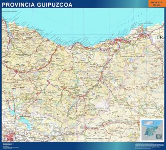 Province Guipuzcoa map from Spain