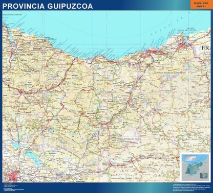Province Guipuzcoa map from Spain
