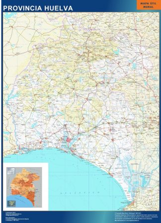Province Huelva map from Spain