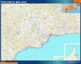 Province Malaga map from Spain
