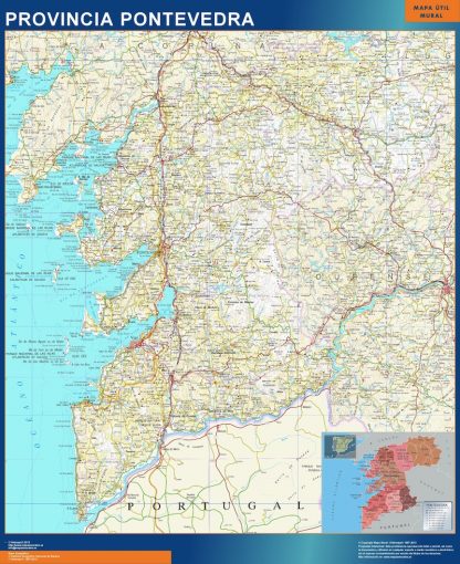 Province Pontevedra map from Spain