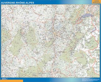 Region of Auvergne Rhone Alpes map