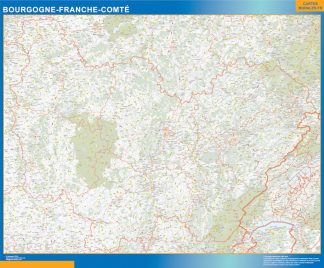 Region of Bourgogne Franche Comte map