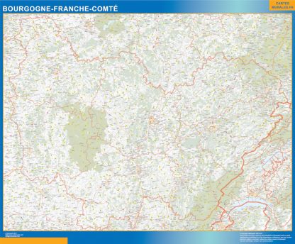 Region of Bourgogne Franche Comte map