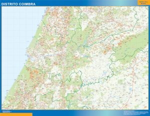 Region of Coimbra map in Portugal