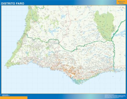 Region of Faro map in Portugal