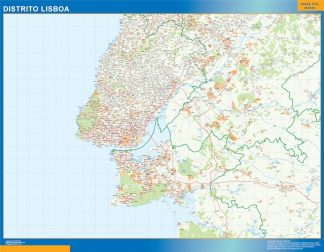 Region of Lisboa map in Portugal