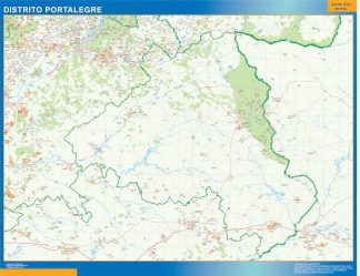 Region of Portalegre map in Portugal