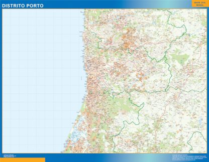 Region of Porto map in Portugal