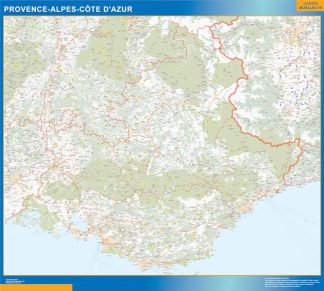 Region of Provence alpes cote azur map