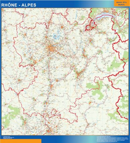 Rhone Alpes laminated map