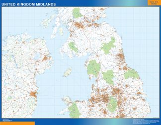 Road map United Kingdom Midlands