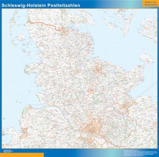 Schleswig Holstein zip codes map