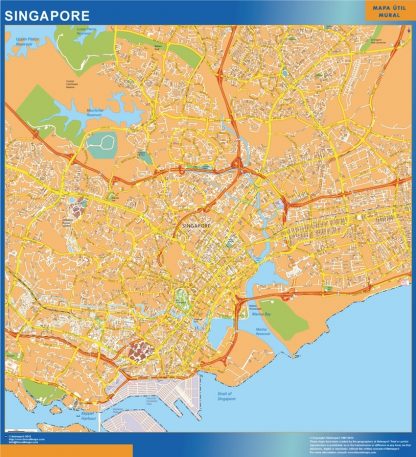 Singapore laminated map