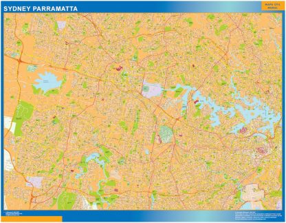 Sydney Parramatta laminated map