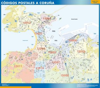 Zip codes A Coruna map