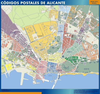 Zip codes Alicante map