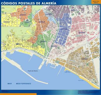 Zip codes Almeria map
