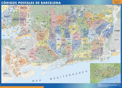 Zip codes Barcelona map