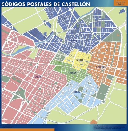 Zip codes Castellon map