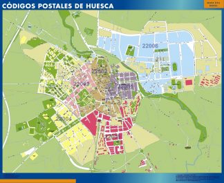 Zip codes Huesca map
