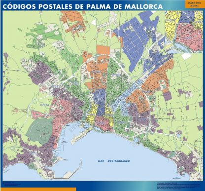 Zip codes Palma de Mallorca map